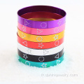 Multi couleurs Aluminium large Bracelets Bracelet de main métallique